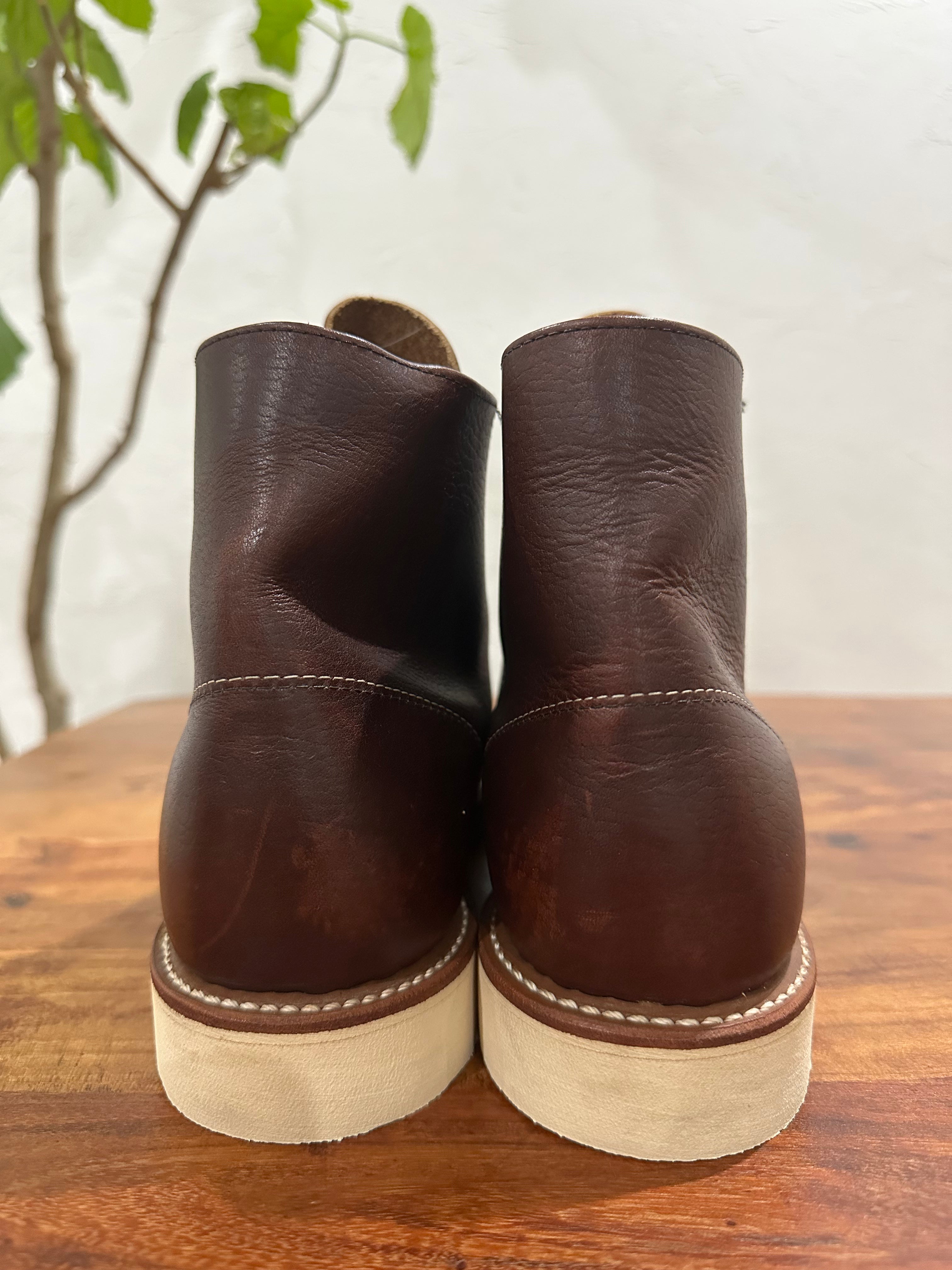 Red Wing (レッドウィング) 8196 Classic Work 6-Inch Round Toe ブラウン (Brown) ブライアー・オイルスリック (Briar Oil Slick) トラクショントレッド・ソール (Traction Tred Sole) used boots - heal_1 view
