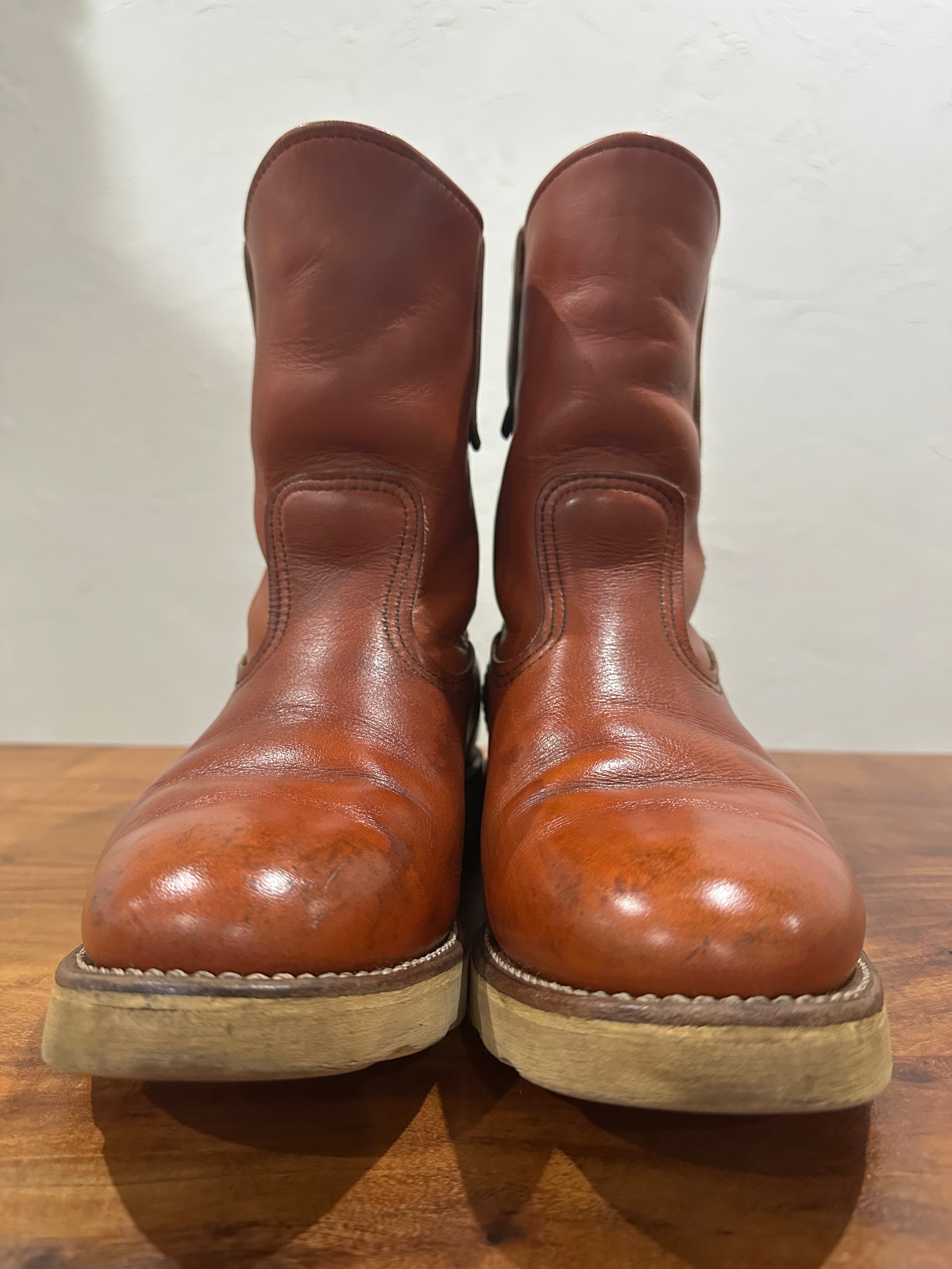 Red Wing (レッドウィング) 866 9-inch Pecos オロラセット (Oro-Russet) オロラセット (Oro-Russet) トラクショントレッド・ソール (Traction Tred Sole) used boots - toe_1 view