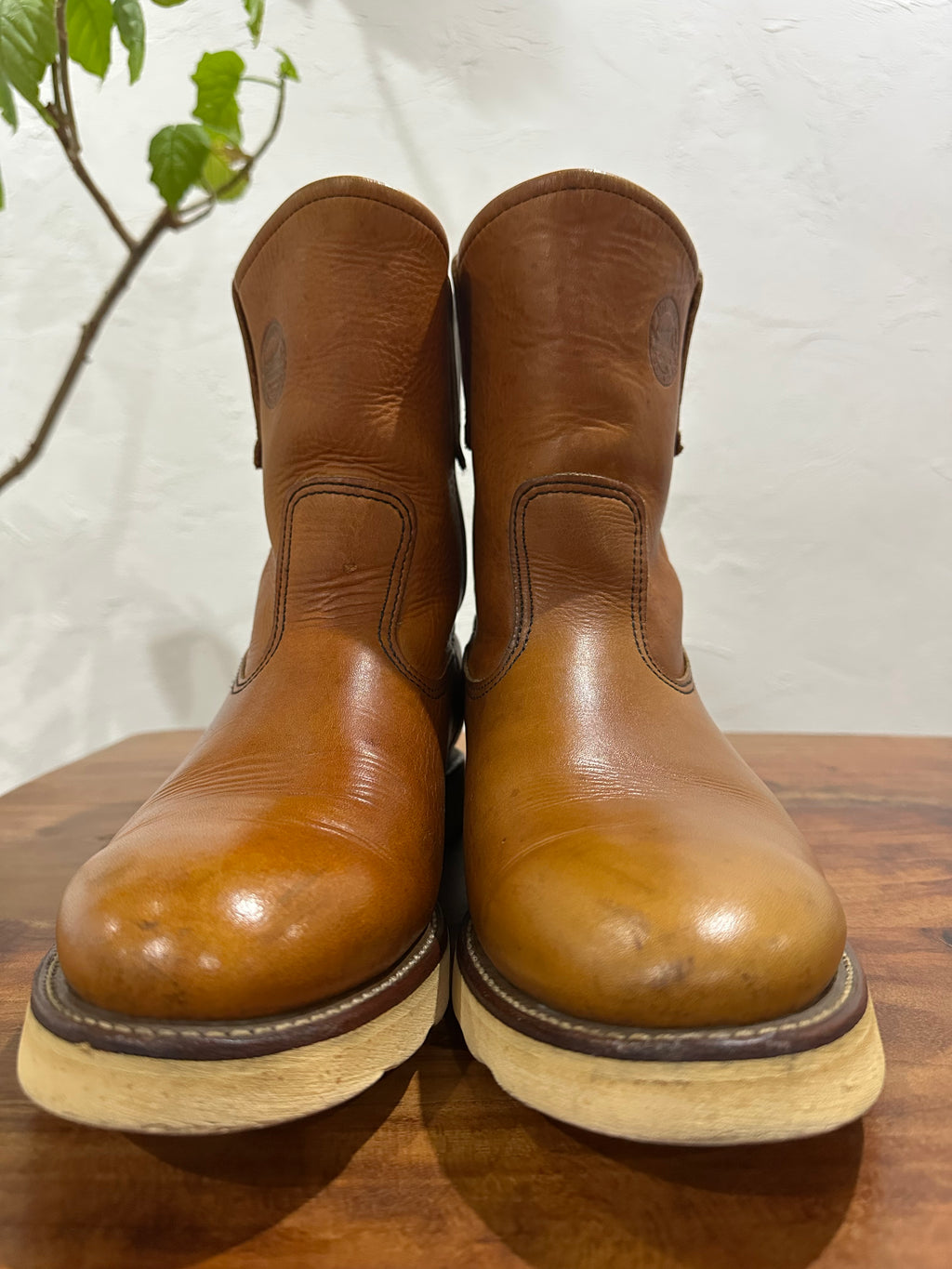 Red Wing (レッドウィング) 866-DogStamp 9" Pecos (Dog Embossed) オロイジナル (Oro-Iginal) オロイジナル (Oro-Iginal) トラクショントレッド・ソール (Traction Tred Sole) used boots - toe_1 view