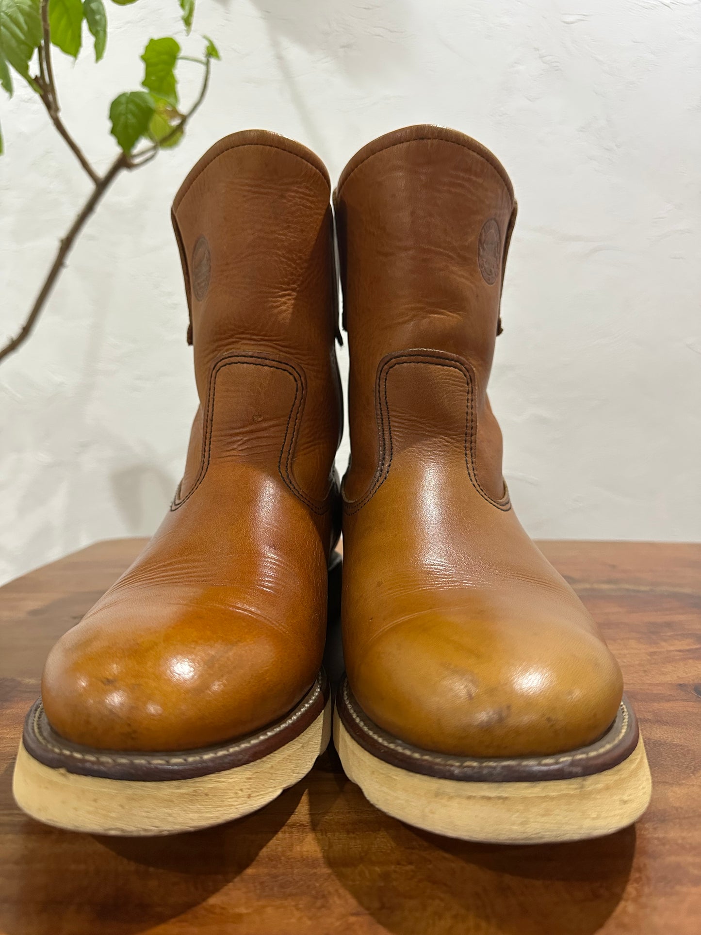 Red Wing (レッドウィング) 866-DogStamp 9" Pecos (Dog Embossed) オロイジナル (Oro-Iginal) オロイジナル (Oro-Iginal) トラクショントレッド・ソール (Traction Tred Sole) used boots - toe_1 view