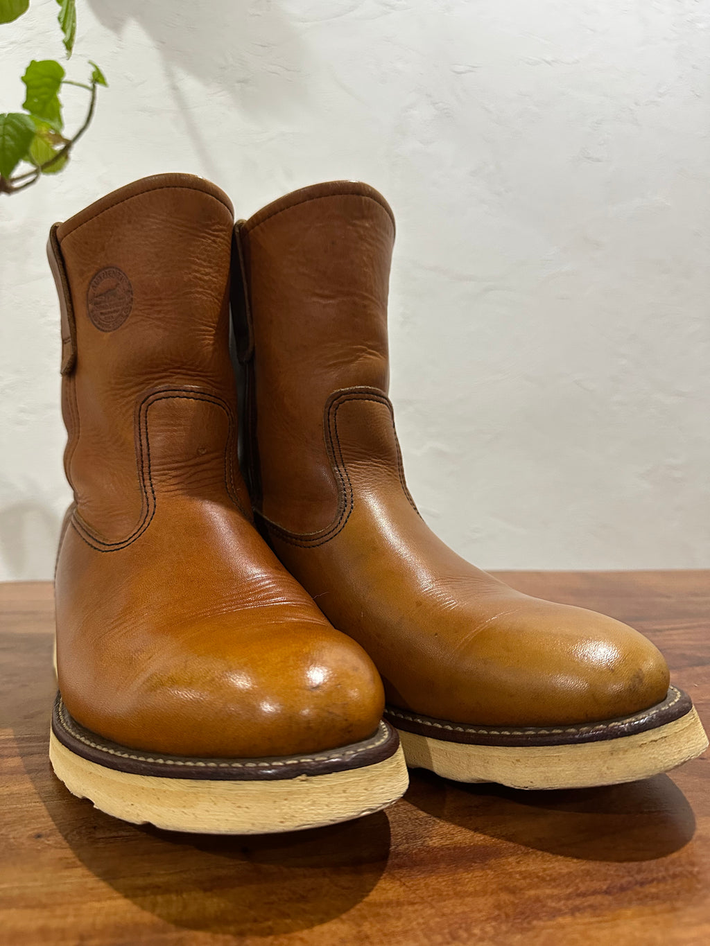Red Wing (レッドウィング) 866-DogStamp 9" Pecos (Dog Embossed) オロイジナル (Oro-Iginal) オロイジナル (Oro-Iginal) トラクショントレッド・ソール (Traction Tred Sole) used boots - toe_2 view