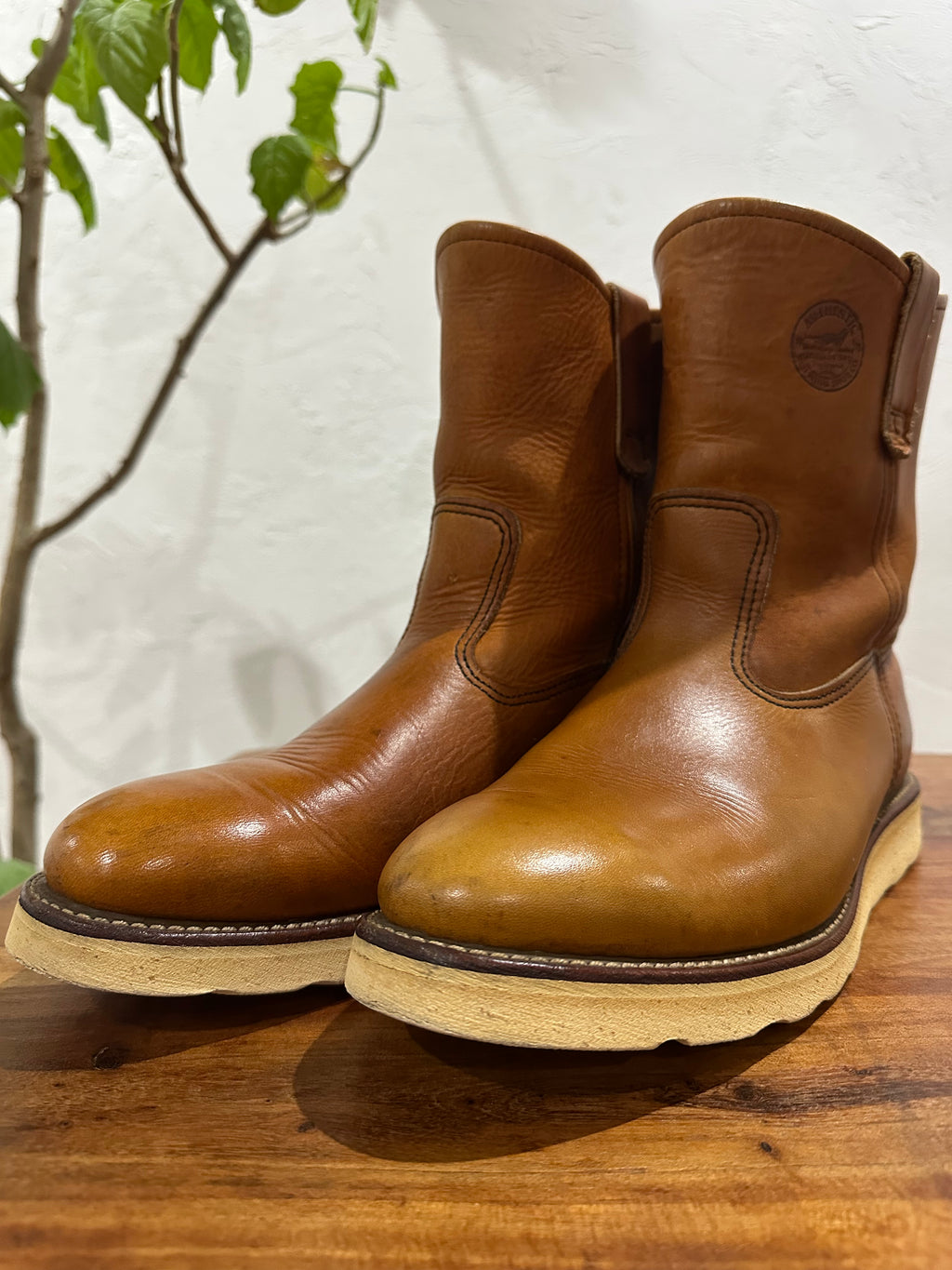 Red Wing (レッドウィング) 866-DogStamp 9" Pecos (Dog Embossed) オロイジナル (Oro-Iginal) オロイジナル (Oro-Iginal) トラクショントレッド・ソール (Traction Tred Sole) used boots - toe_3 view