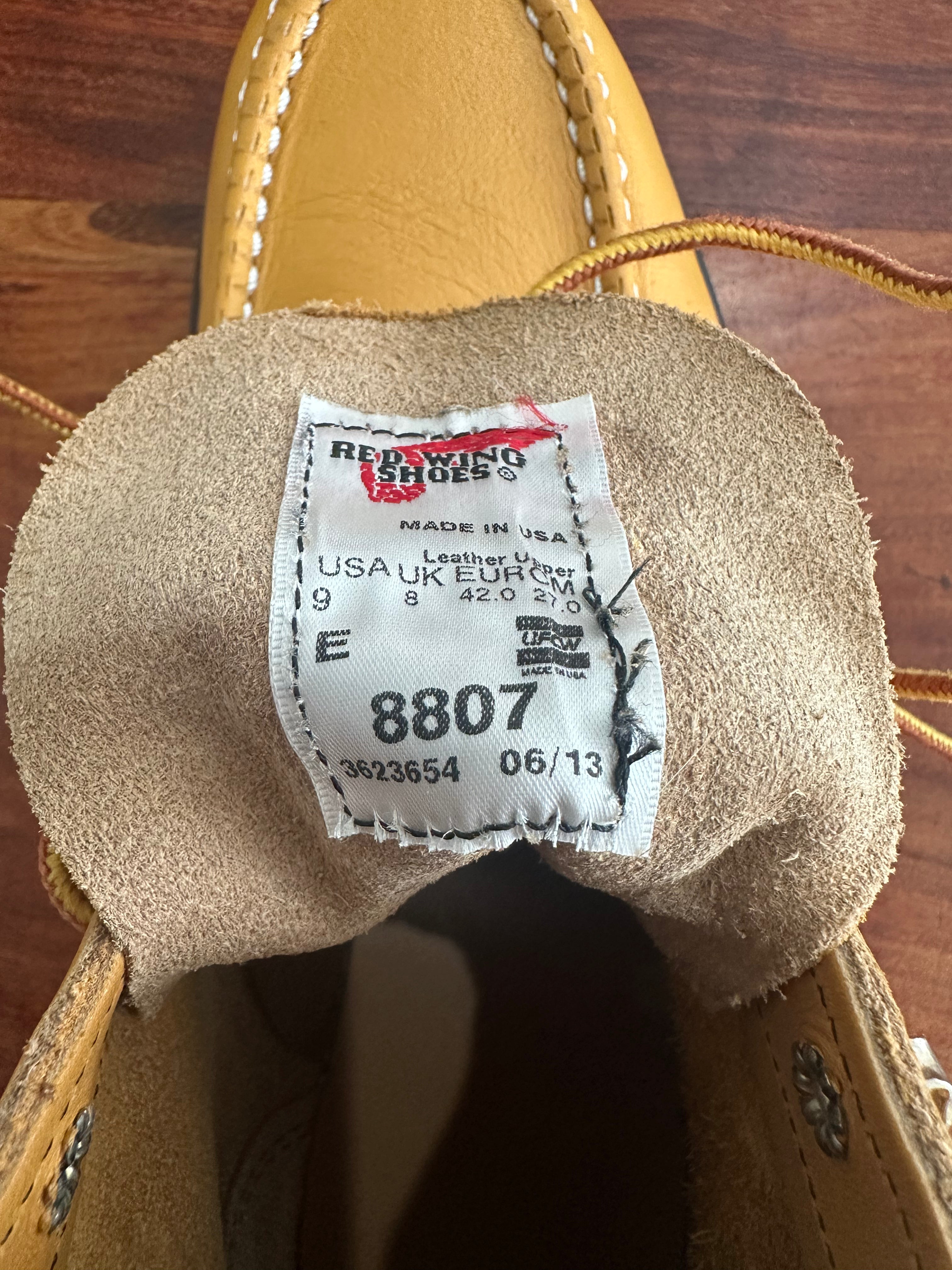 Red Wing (レッドウィング) 8807 SuperSole Moc 6-Inch メイズ (Maize) メイズ・マスタング (Maize Mustang) スーパーソール (SuperSole) used boots - tag_1 view