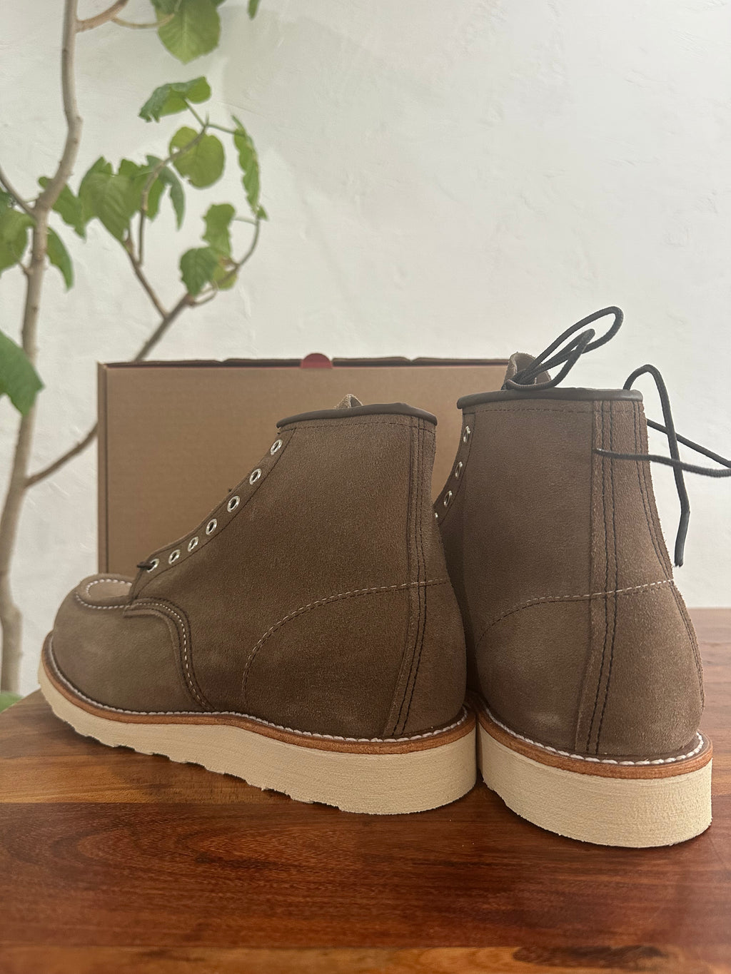 Red Wing (レッドウィング) 8838 6-inch Classic Moc サンドストーン（ベージュ系） サンドストーン「モハヴェ」ラフアウト トラクショントレッドソール used boots - back_1 view