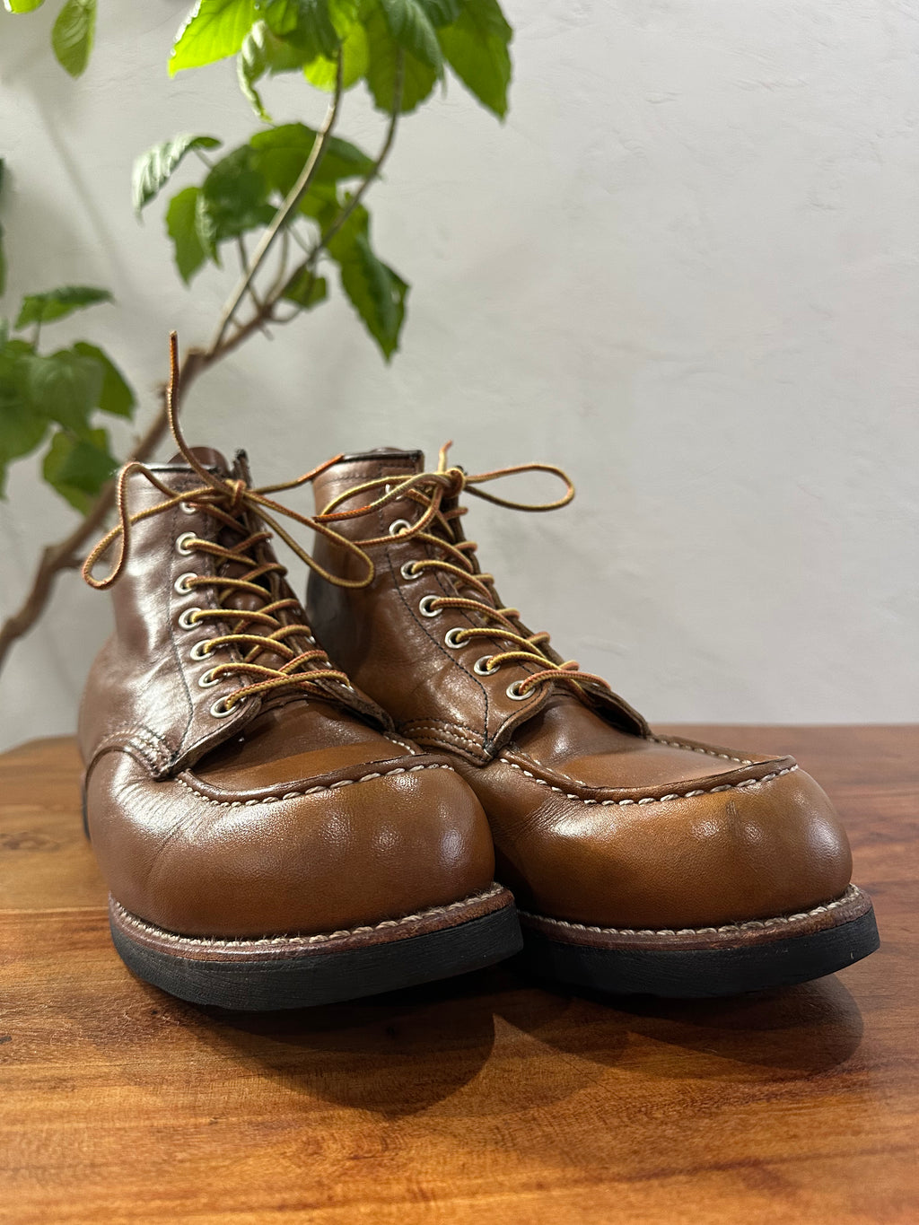 Red Wing (レッドウィング) 8852 Classic Moc 6-Inch ベルヴァ (Velva) ベルヴァリタン (Velva Retan) ブラック・トラクショントレッド (Black Traction Tred) used boots - toe_2 view