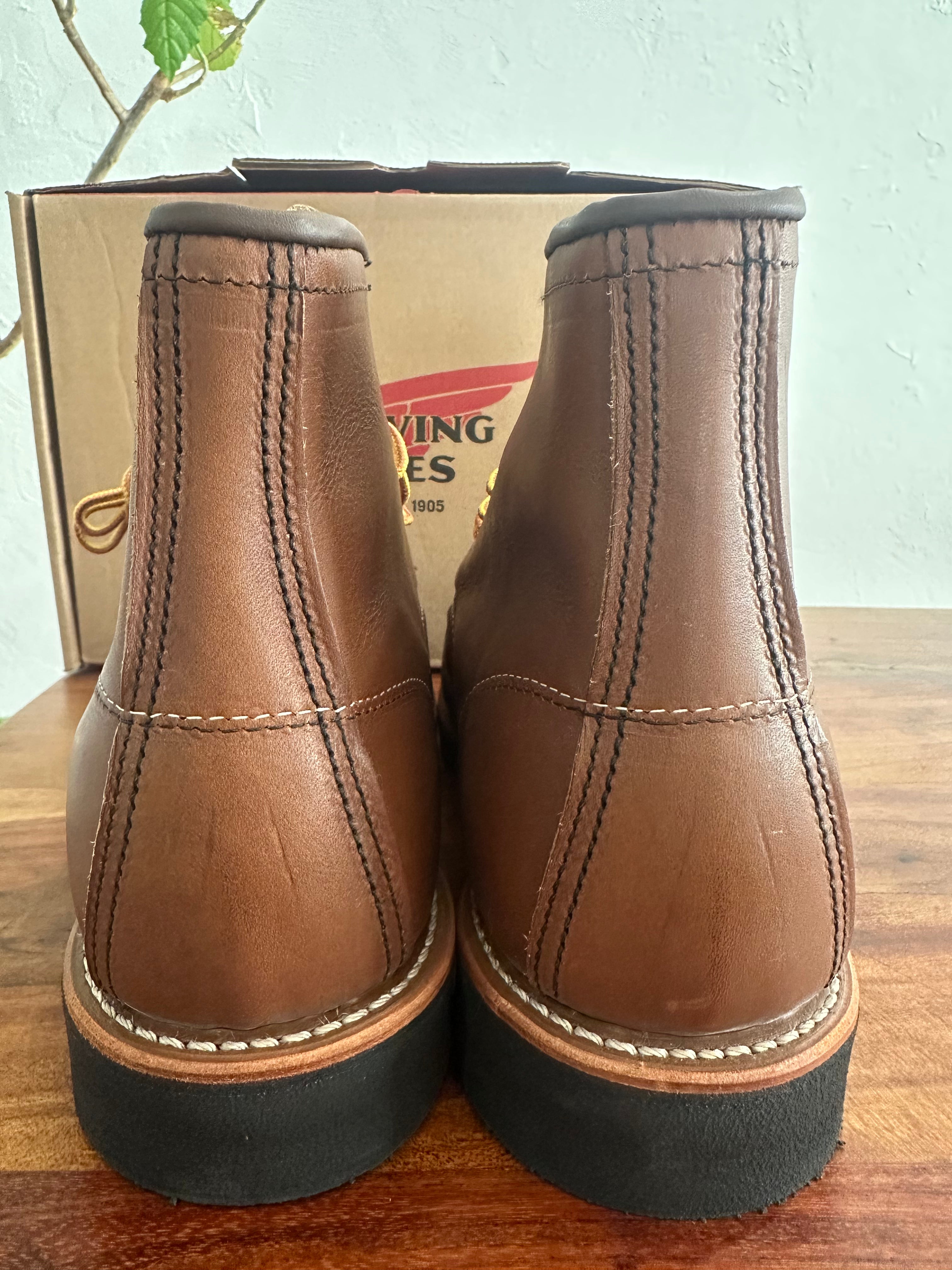 Red Wing (レッドウィング) 8852 Classic Moc 6-Inch ベルヴァ (Velva) ベルヴァリタン (Velva Retan) ブラック・トラクショントレッド (Black Traction Tred) used boots - heal_1 view