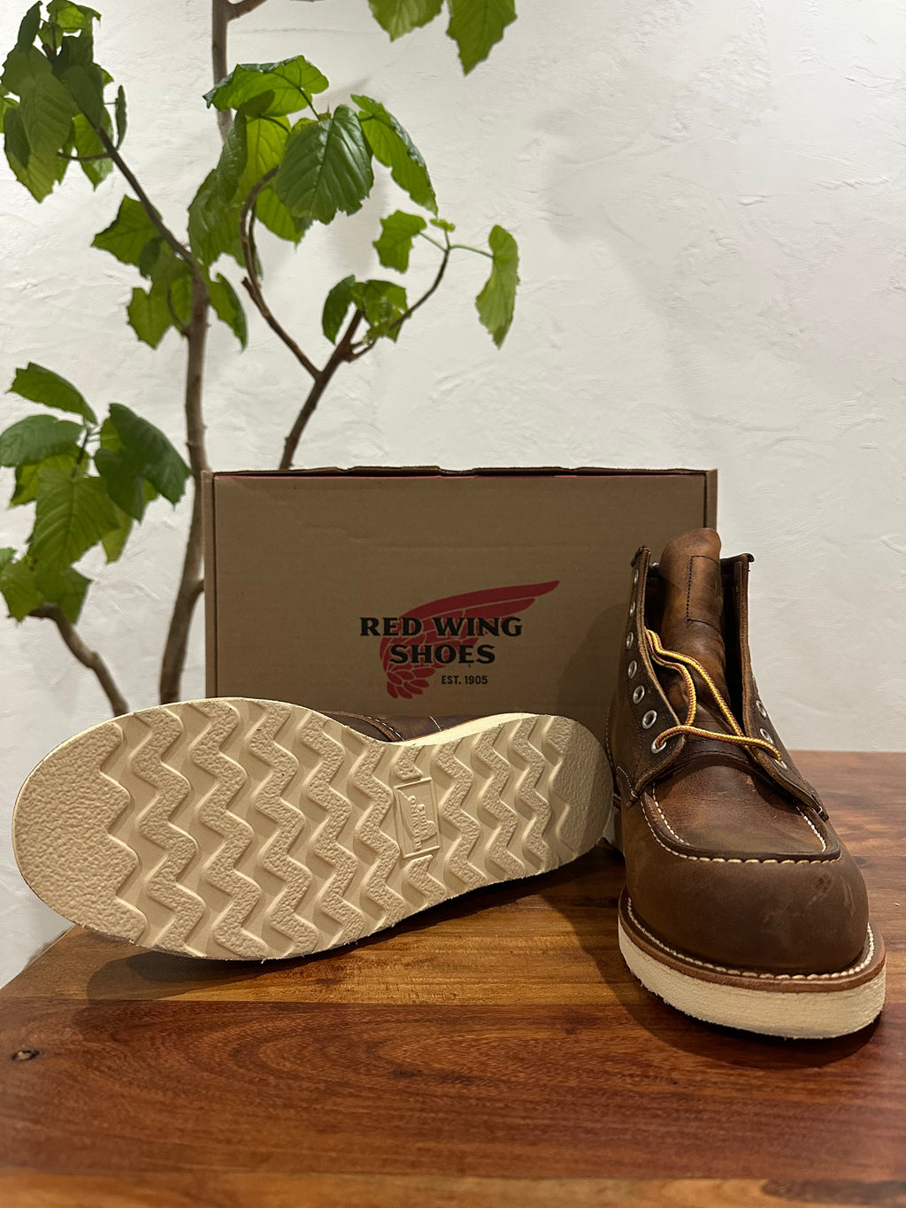 Red Wing (レッドウィング) 8876 Classic Moc 6-Inch ブラウン (Brown) カッパー・ラフアンドタフ (Copper Rough & Tough) トラクショントレッド・ソール (Traction Tred Sole) used boots - fr_3 view