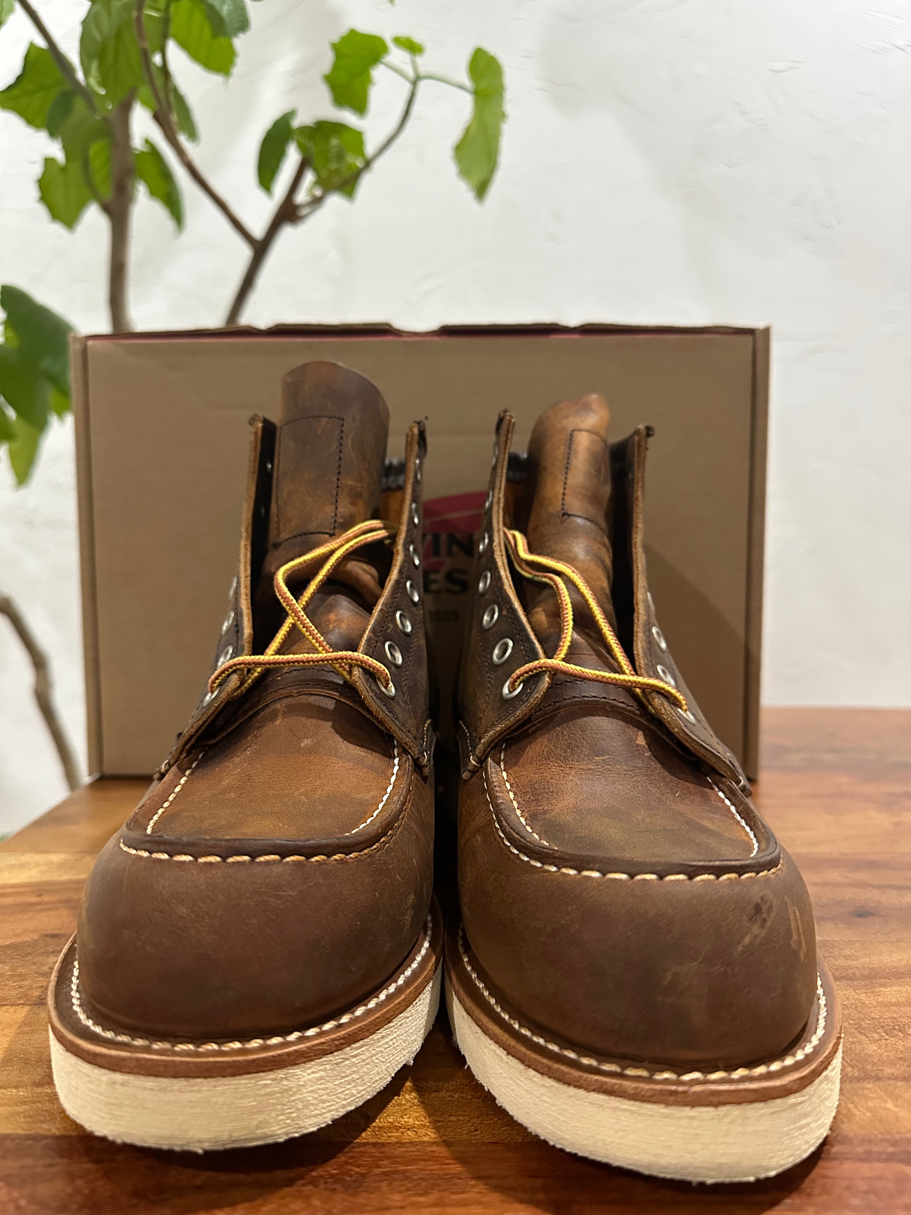 Red Wing (レッドウィング) 8876 Classic Moc 6-Inch ブラウン (Brown) カッパー・ラフアンドタフ (Copper Rough & Tough) トラクショントレッド・ソール (Traction Tred Sole) used boots - toe_1 view