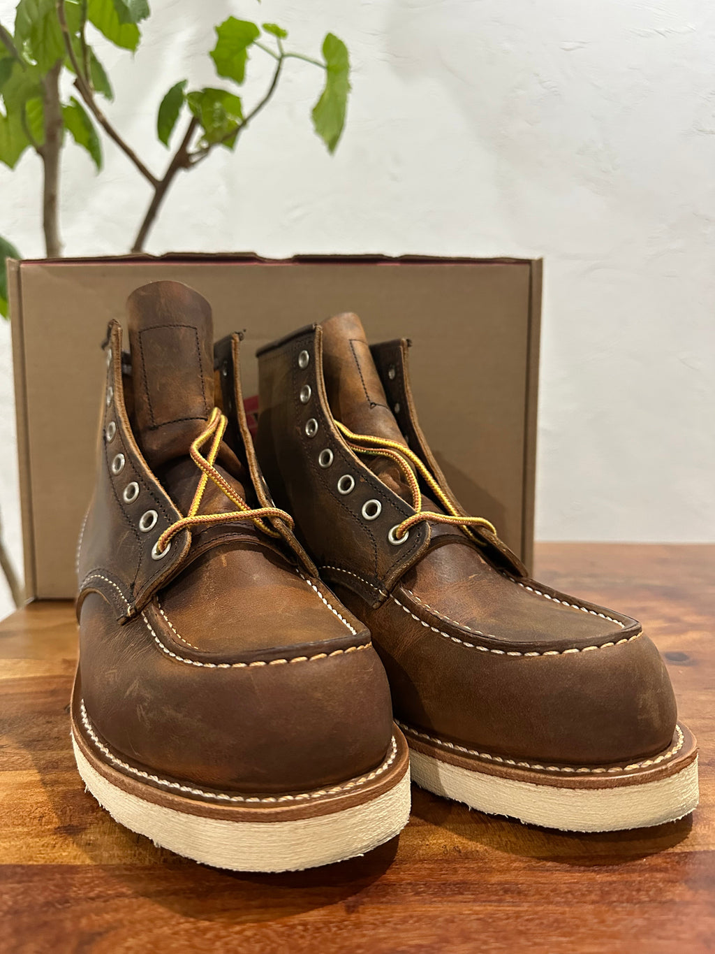 Red Wing (レッドウィング) 8876 Classic Moc 6-Inch ブラウン (Brown) カッパー・ラフアンドタフ (Copper Rough & Tough) トラクショントレッド・ソール (Traction Tred Sole) used boots - toe_2 view