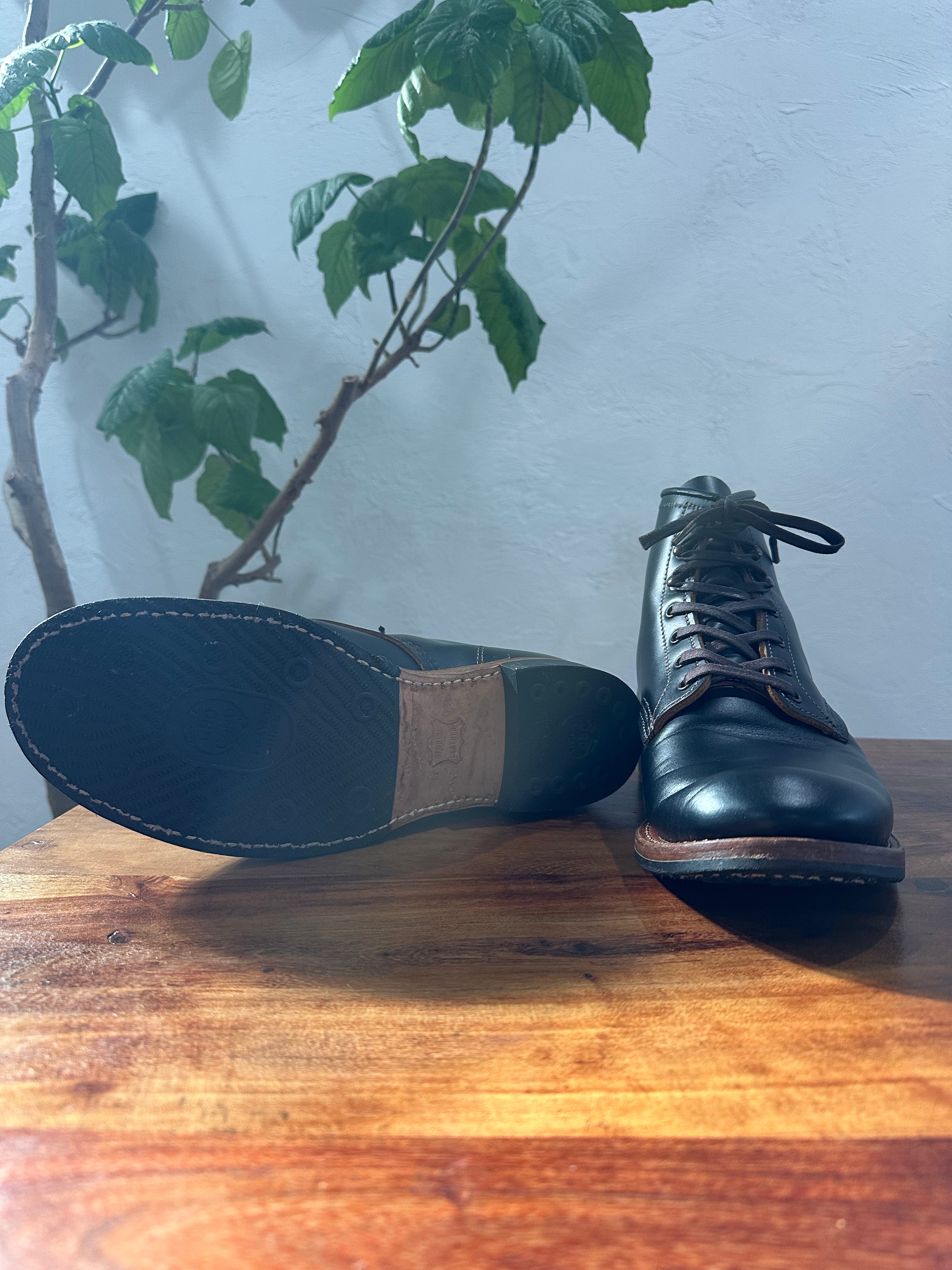 Red Wing (レッドウィング) 9060 Beckman Flatbox ブラック (Black) ブラック・クロンダイク (Black "Klondike") グロコード・メダリオンソール (Gro Cord Medallion Sole) used boots - fr_3 view
