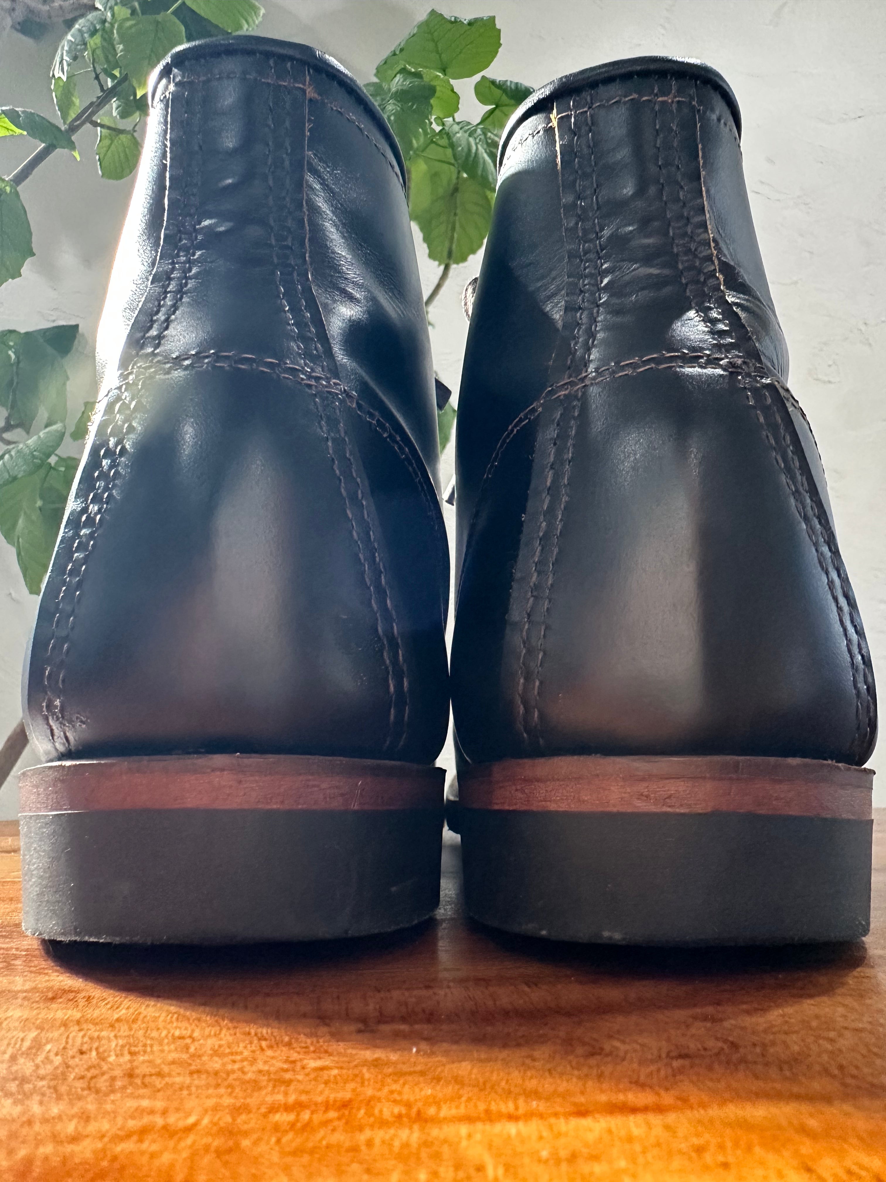 Red Wing (レッドウィング) 9060 Beckman Flatbox ブラック (Black) ブラック・クロンダイク (Black "Klondike") グロコード・メダリオンソール (Gro Cord Medallion Sole) used boots - heal_1 view