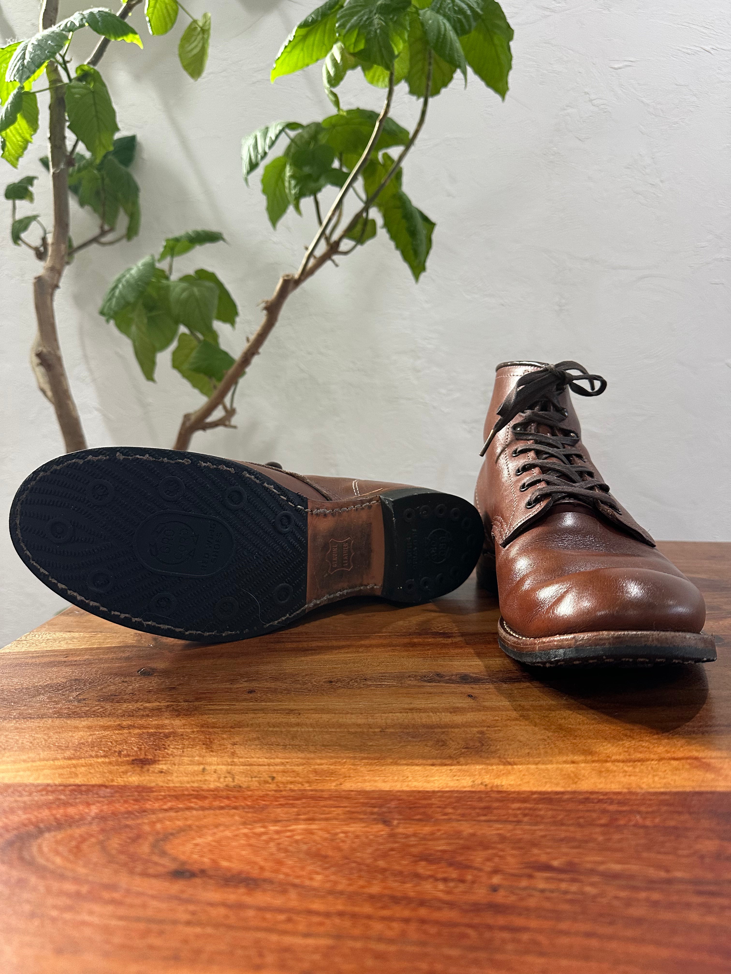 Red Wing (レッドウィング) 9063 Beckman "Flatbox" チーク (Teak) ティーク・フェザーストーン (Teak "Featherstone") グロコード・メダリオン (Gro Cord Medallion) used boots - fr_3 view