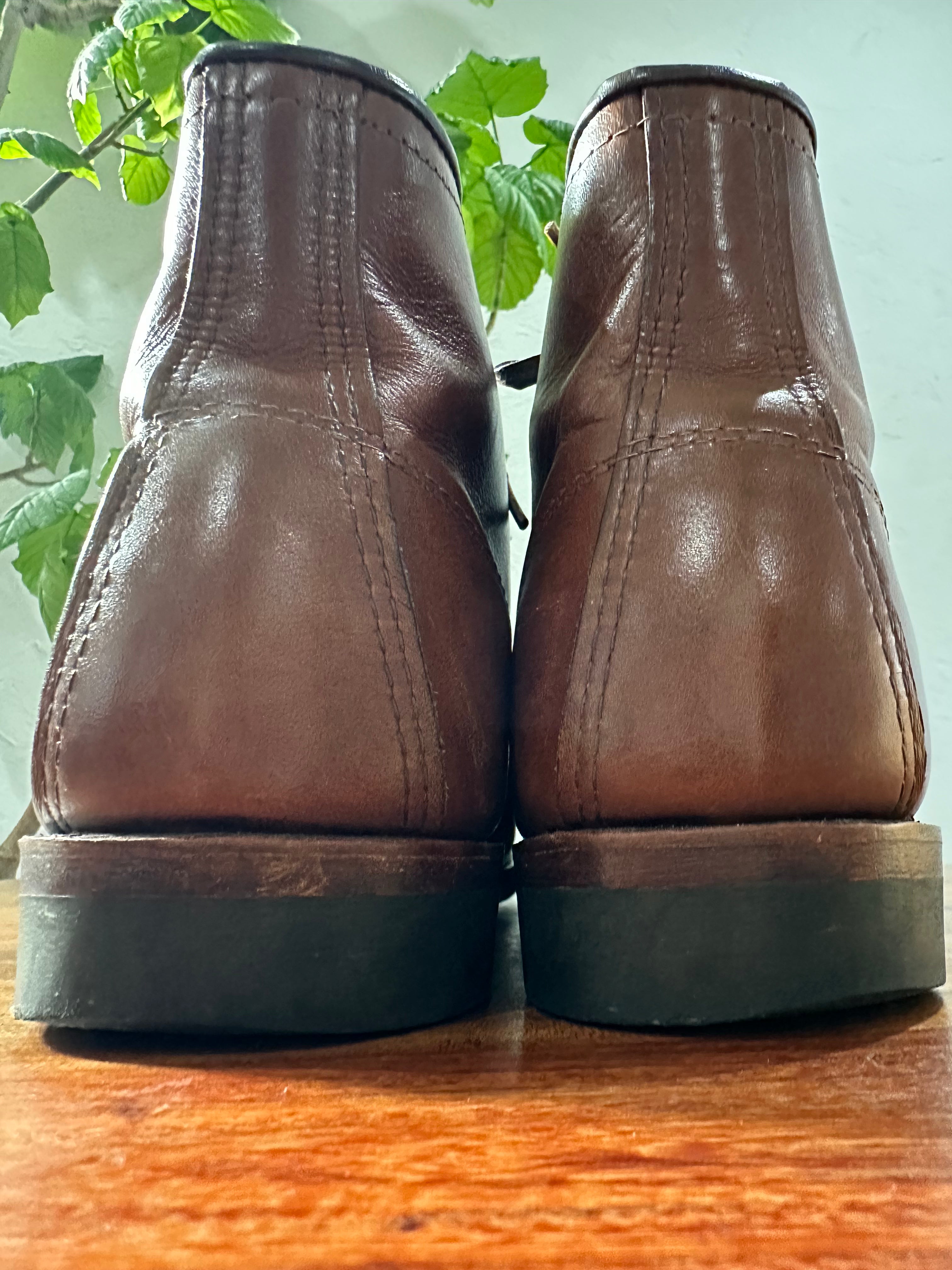 Red Wing (レッドウィング) 9063 Beckman "Flatbox" チーク (Teak) ティーク・フェザーストーン (Teak "Featherstone") グロコード・メダリオン (Gro Cord Medallion) used boots - heal_1 view