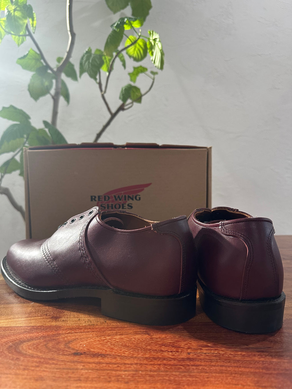 Red Wing (レッドウィング) 9088 Mil-1 Saddle Oxford ブラックチェリー ブラックチェリー・フェザーストーン (Black Cherry Featherstone) グロコード・オン・レザー (Gro Cord on Leather) used boots - back_1 view