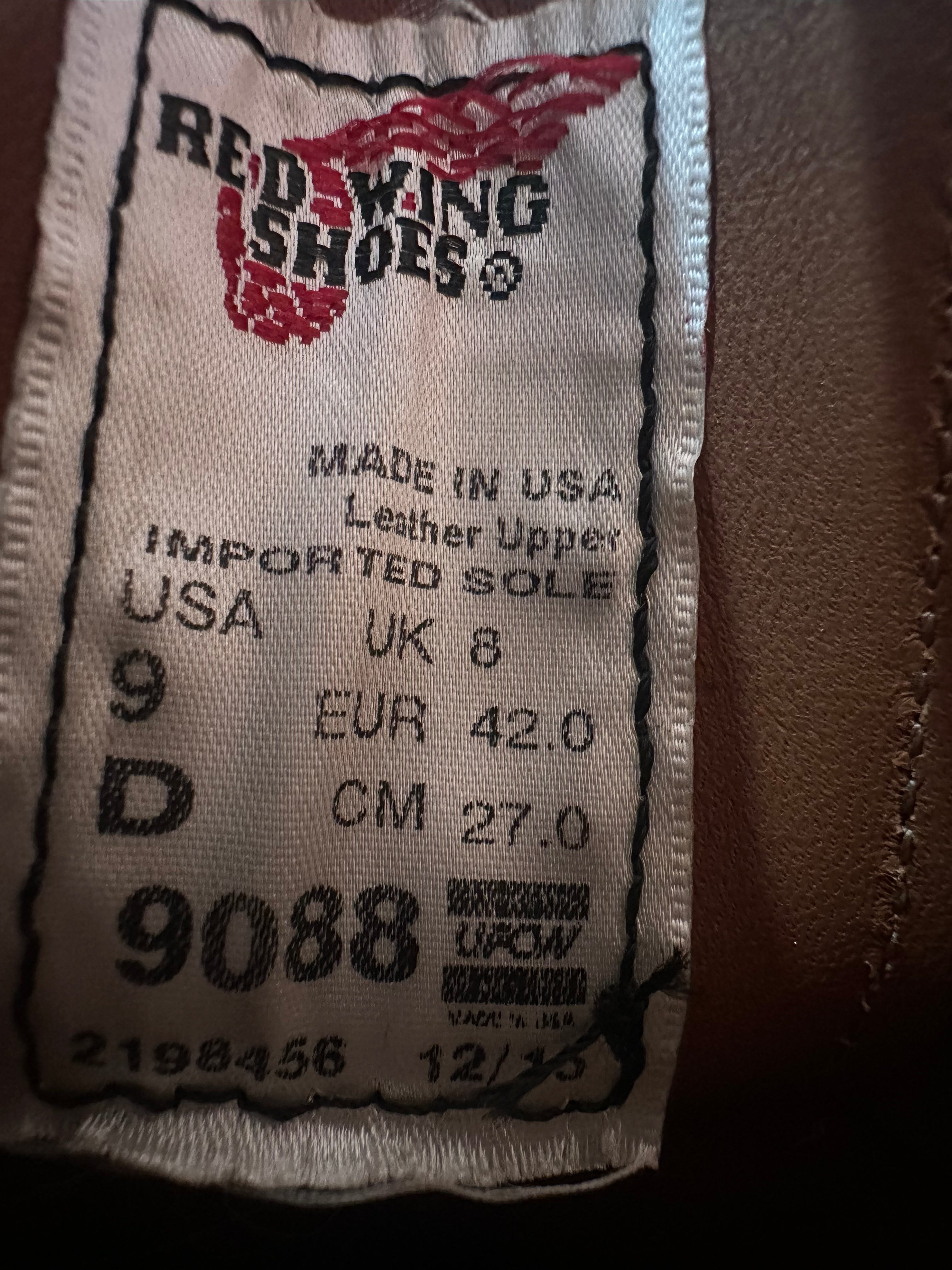 Red Wing (レッドウィング) 9088 Mil-1 Saddle Oxford ブラックチェリー ブラックチェリー・フェザーストーン (Black Cherry Featherstone) グロコード・オン・レザー (Gro Cord on Leather) used boots - tag_1 view
