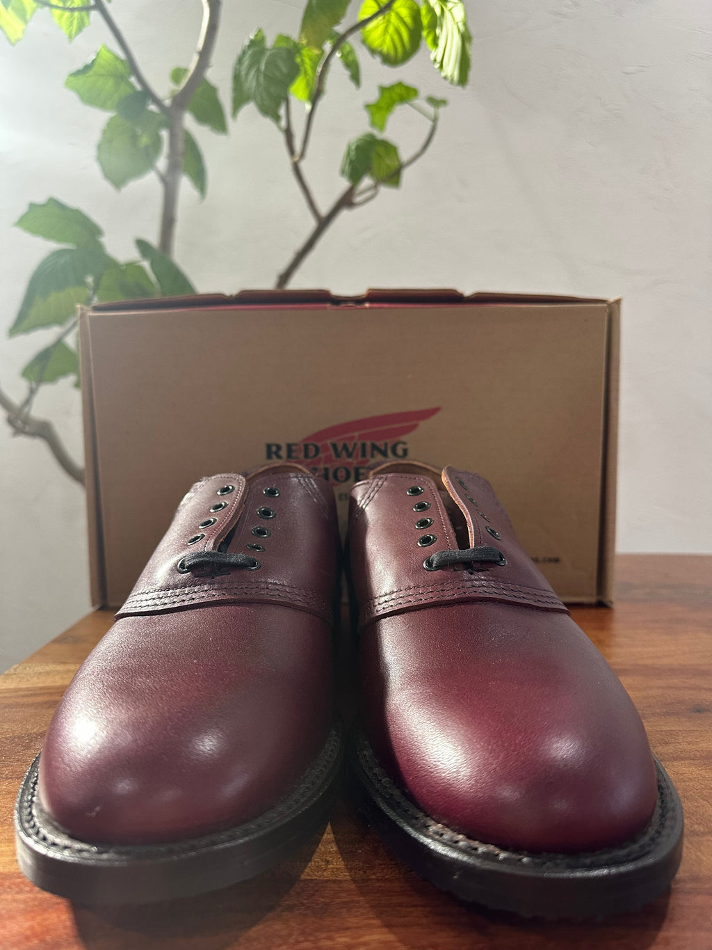 Red Wing (レッドウィング) 9088 Mil-1 Saddle Oxford ブラックチェリー ブラックチェリー・フェザーストーン (Black Cherry Featherstone) グロコード・オン・レザー (Gro Cord on Leather) used boots - toe_1 view