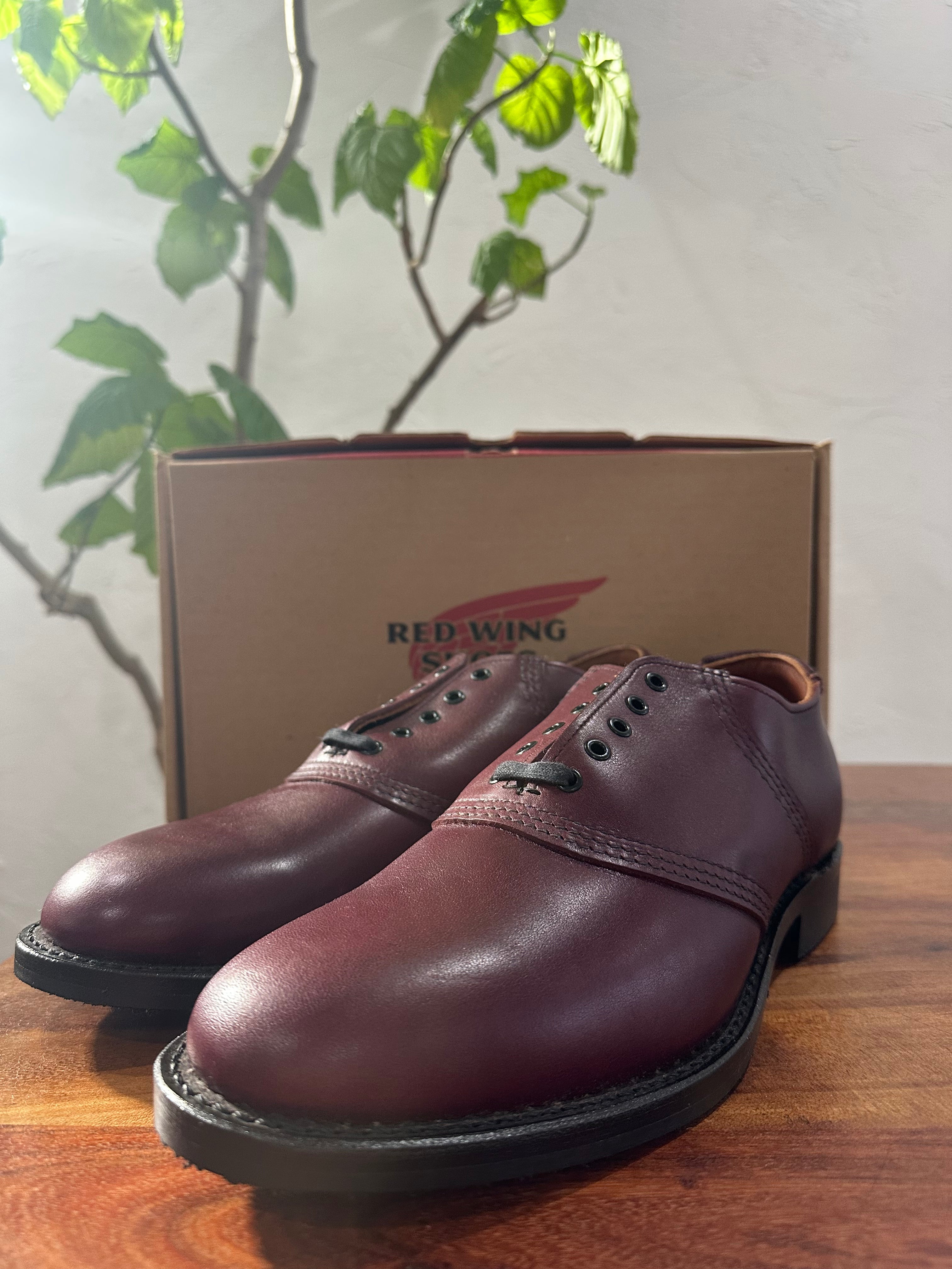 Red Wing (レッドウィング) 9088 Mil-1 Saddle Oxford ブラックチェリー ブラックチェリー・フェザーストーン (Black Cherry Featherstone) グロコード・オン・レザー (Gro Cord on Leather) used boots - toe_3 view