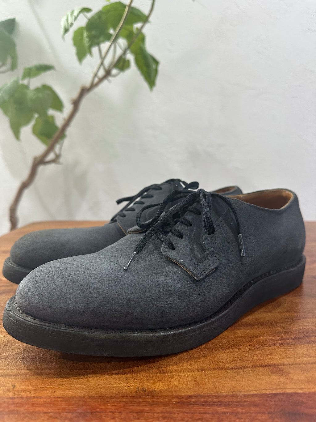 Red Wing (レッドウィング) 9110 Postman Oxford ネイビー (Navy) スエード (Suede) (ネイビー・ラフアウト) クッションクレープソール (Cushion Crepe Sole) used boots - toe_3 view