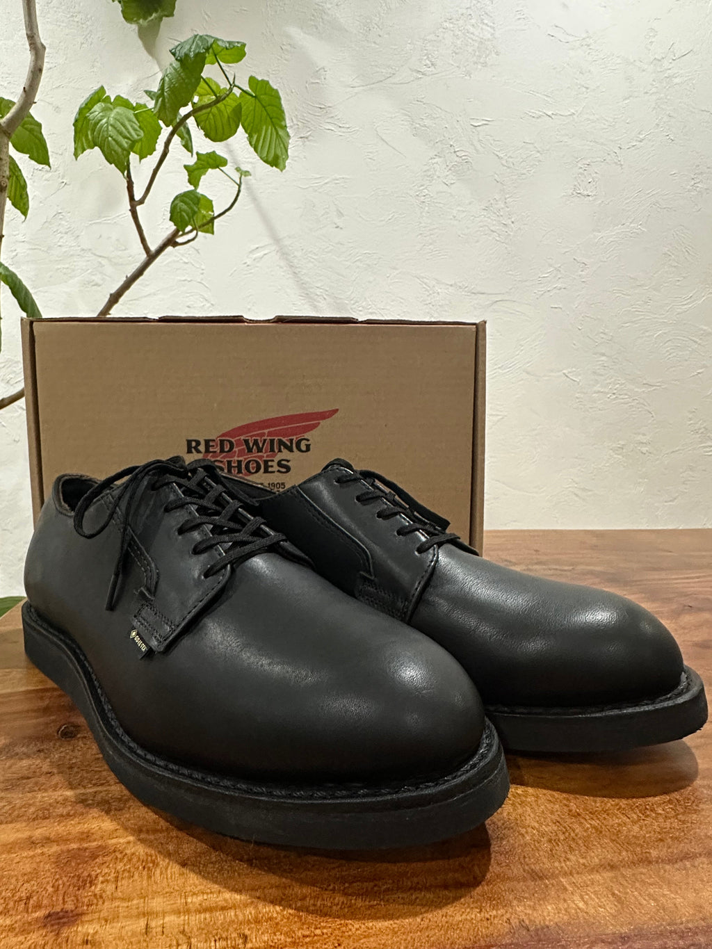 Red Wing (レッドウィング) 9183 Postman Oxford GORE-TEX ブラック (Black) ブラック・ユーコン (Black "Yukon") ブラック・クッションクレープソール (Black Cushion Crepe) used boots - toe_3 view