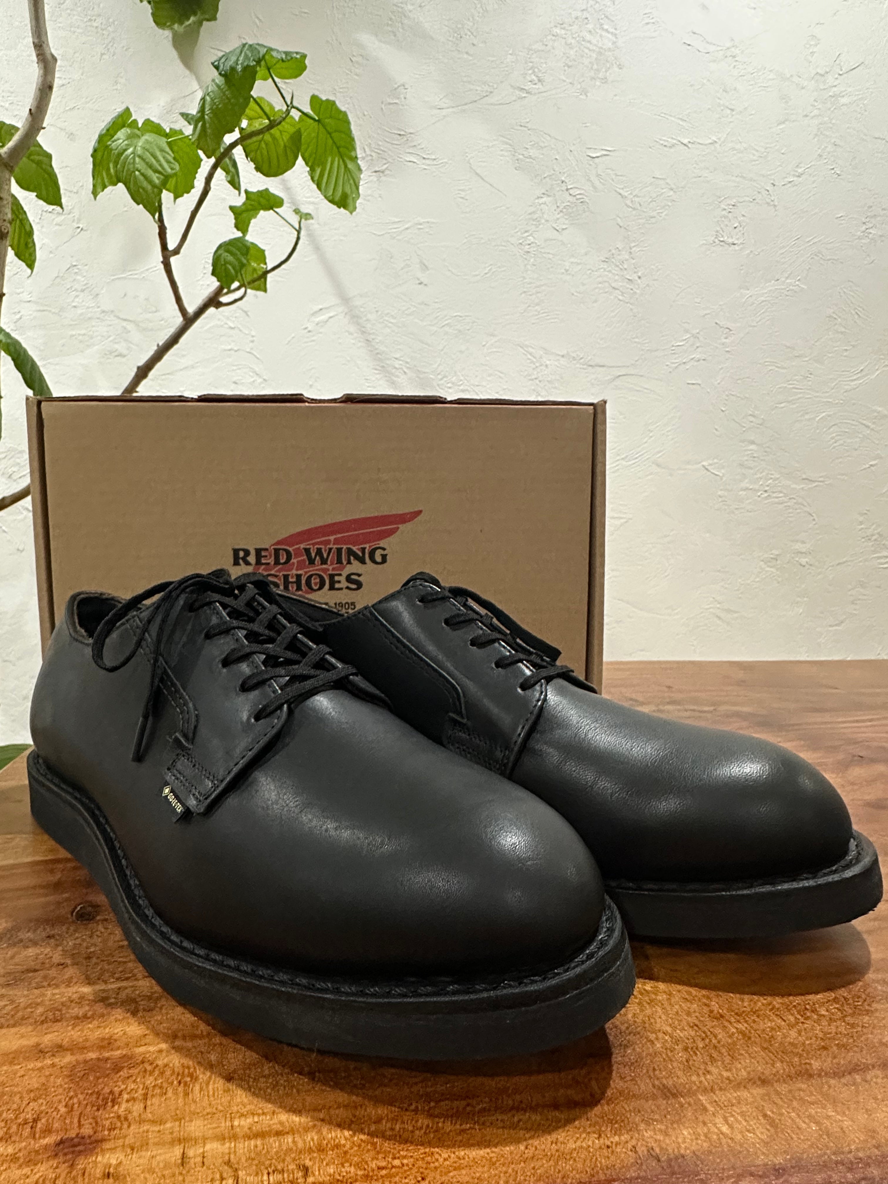 Red Wing (レッドウィング) 9183 Postman Oxford GORE-TEX ブラック (Black) ブラック・ユーコン (Black "Yukon") ブラック・クッションクレープソール (Black Cushion Crepe) used boots - toe_3 view