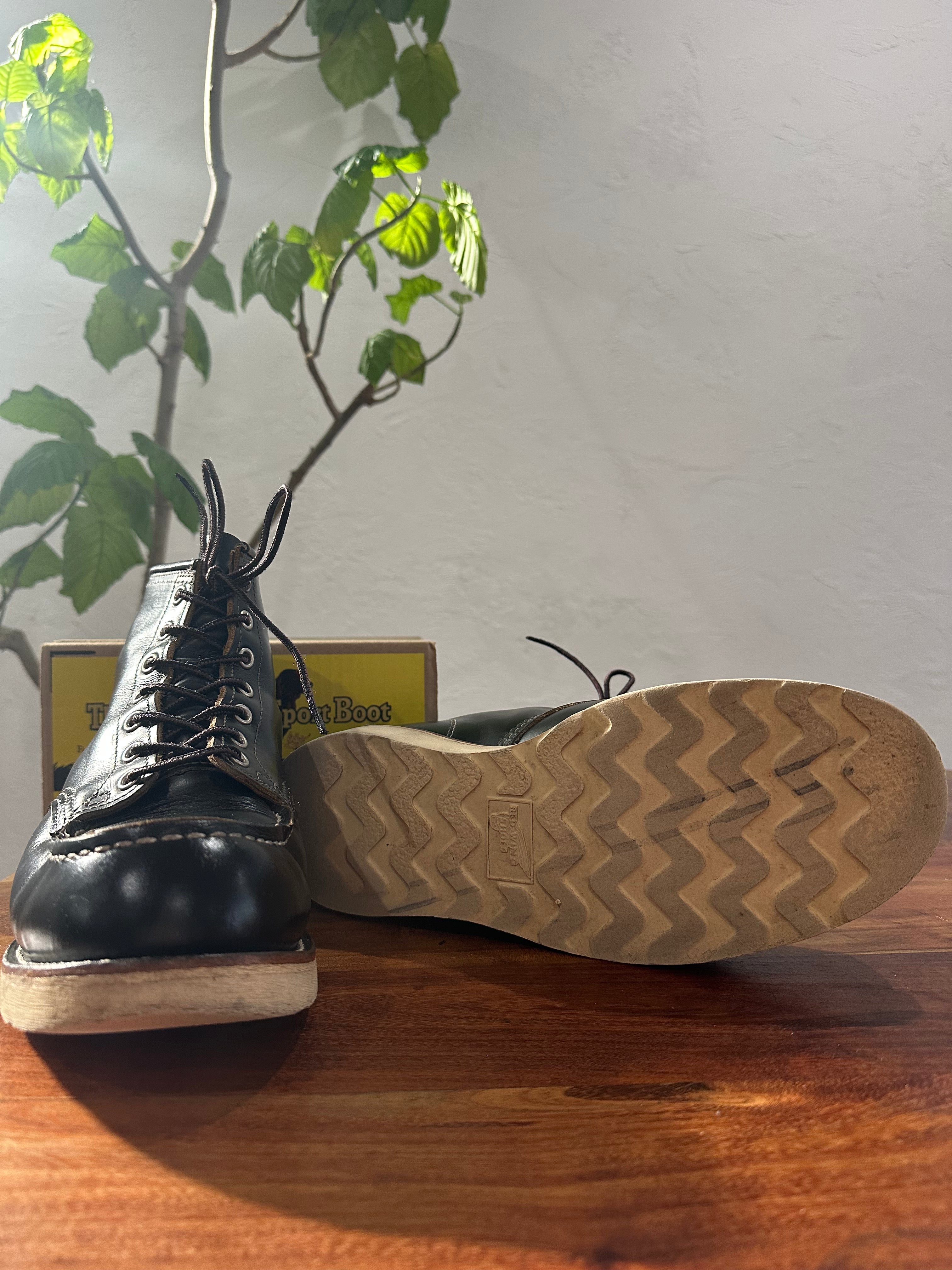 Red Wing (レッドウィング) 9874 Irish Setter 6" Moc Toe ブラック (Black) ブラック「クロンダイク」(Black "Klondike") 茶芯レザー トラクション・トレッド (Traction Tred) ホワイト used boots - fr_4 view