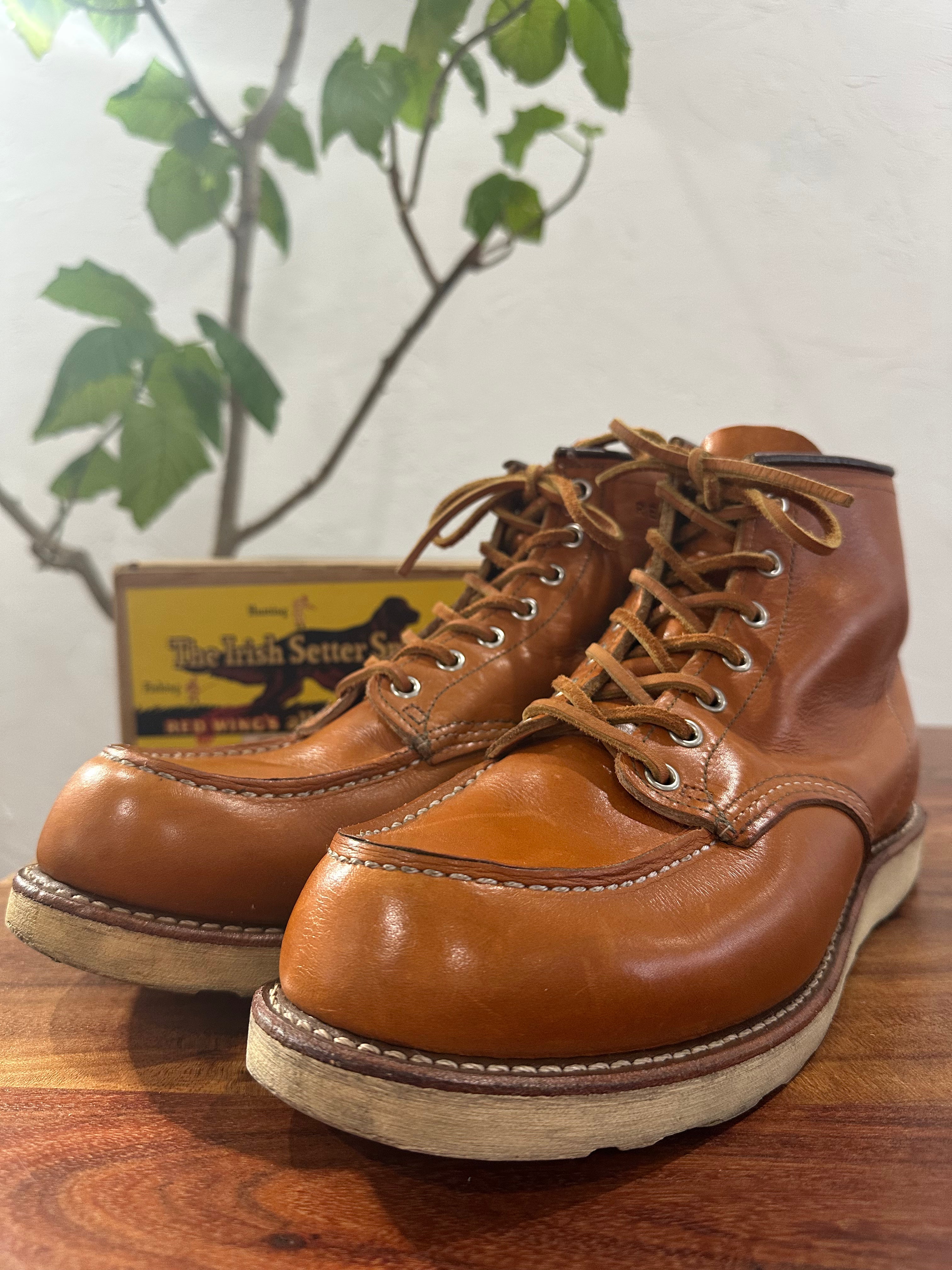 Red Wing (レッドウィング) 9875 Classic Moc 6-Inch ゴールドラセット (Gold Russet) ゴールドラセット・セコイア (Gold Russet Sequoia) トラクショントレッド・ソール (Traction Tred Sole) used boots - toe_3 view